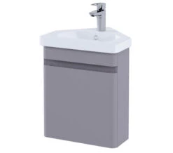 RAK Resort Wall Hung 450mm Wide Corner Matt White Vanity Unit With Basin -Burlington Shop M700 2020 6 20 11 15 51 928
