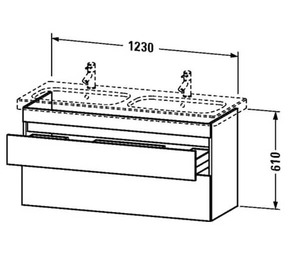 Duravit DuraStyle 1230 X 448mm Double Drawer Vanity Unit 4 Duravit DuraStyle 1230 X 448mm Double Drawer Vanity Unit - Image 2