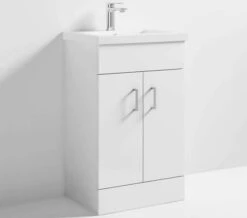 Nuie Eden 800mm High Floor Standing Gloss White Two Door Cabinet And Basin -Burlington Shop M700 2021 11 11 8 26 3 808