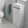 IMEX Echo White Gloss 400 X 220mm Single Door Floor Standing Unit And Basin -Burlington Shop M700 2021 12 2 11 13 18 285