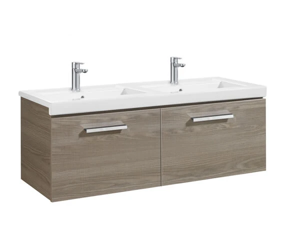 Roca Prisma Unik 2 Drawer Base Unit Textured Ash 1200 X 450mm With Basin 3 Roca Prisma Unik 2 Drawer Base Unit Textured Ash 1200 X 450mm With Basin
