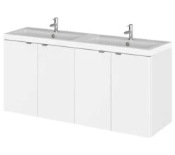 Hudson Reed Fusion 1200mm Wall Hung Full Depth 4 Door Vanity Unit And Basin