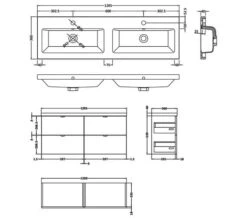 Hudson Reed Fusion 1200mm Wall Hung Full Depth 4 Drawer Vanity Unit And Basin -Burlington Shop M700 2021 3 10 9 3 2 927