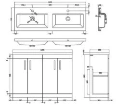 Nuie Athena 1200mm Wide Floor Standing 4 Door Cabinet And Double Basin 7 Nuie Athena 1200mm Wide Floor Standing 4 Door Cabinet And Double Basin -Burlington Shop M700 2021 3 5 12 43 12 647