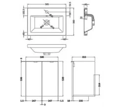 Hudson Reed Fusion Wall Hung Full Depth 2 Door Vanity Unit And Basin -Burlington Shop M700 2021 3 6 8 51 57 507