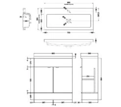 Hudson Reed Fusion Full Depth Floor-Standing Vanity Unit And Basin -Burlington Shop M700 2021 3 9 10 24 30 702
