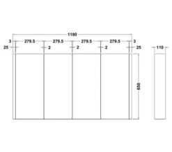 Nuie Eden 1200 X 650mm 4 Door Mirror Cabinet White High Gloss -Burlington Shop M700 2021 5 6 9 43 11 179