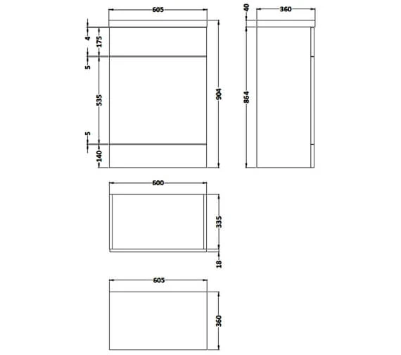 Hudson Reed Fusion 355mm Full Depth WC Unit And Worktop 8 Hudson Reed Fusion 355mm Full Depth WC Unit And Worktop - Image 6