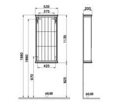 VitrA Valarte 535 X 1135mm Wall Hung Open Unit -Burlington Shop M700 2021 8 21 7 25 21 963