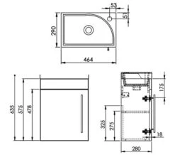 Roper Rhodes Esta 445 X 575mm Wall Mounted Single Door Cloakroom Vanity Unit -Burlington Shop M700 2022 10 20 9 24 36 211