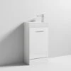 Nuie Mayford Cloakroom 480mm Gloss White Floor Standing Cabinet With Basin
