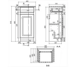 Joseph Miles Classica 400mm Wide Floor Standing Side Cabinet With Drawer -Burlington Shop M700 2022 2 23 9 7 25 202