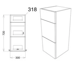 Joseph Miles Twain 300mm Wide 3 Drawer Floor Standing Unit -Burlington Shop M700 2022 5 21 9 50 40 264