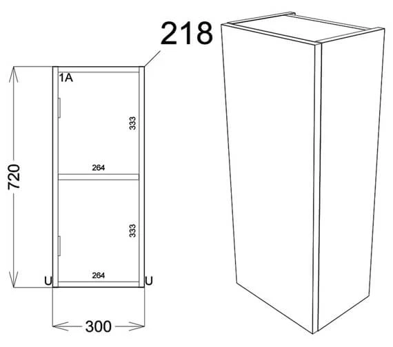 Joseph Miles Twain 1 Door Floor Standing Slim Base Unit 6 Joseph Miles Twain 1 Door Floor Standing Slim Base Unit - Image 4