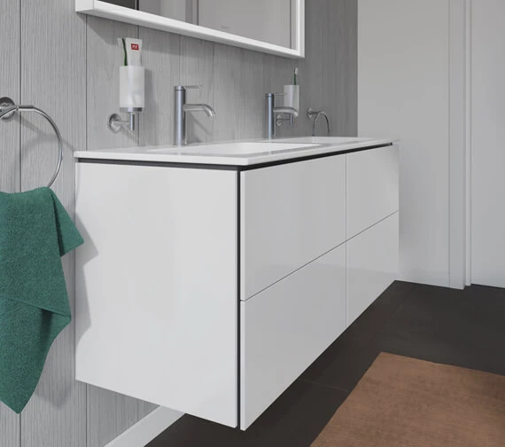 Duravit L-Cube 1290mm Wide 4 Drawers Wall Mounted Vanity Unit For Me-By-Starck Basin 6 Duravit L-Cube 1290mm Wide 4 Drawers Wall Mounted Vanity Unit For Me-By-Starck Basin - Image 4