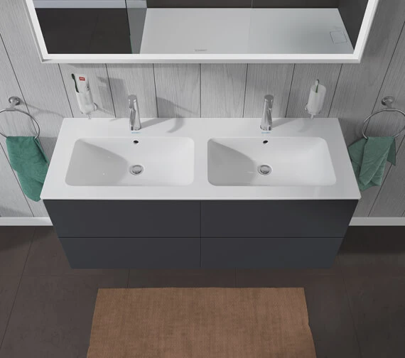 Duravit L-Cube 1290mm Wide 4 Drawers Wall Mounted Vanity Unit For Me-By-Starck Basin 3 Duravit L-Cube 1290mm Wide 4 Drawers Wall Mounted Vanity Unit For Me-By-Starck Basin