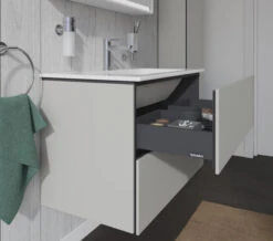 Duravit L-Cube Wall Mounted 2 Drawer Vanity Unit For Me-By-Starck Basin -Burlington Shop M700 2022 6 10 14 35 26 531