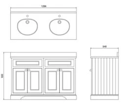 Burlington 1300mm 4 Door Floor Standing Vanity Unit -Burlington Shop M700 2022 6 11 8 12 7 360