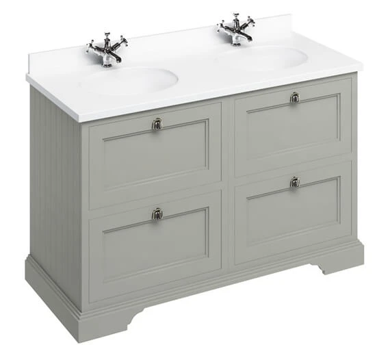 Burlington 1300mm Matt White 4 Drawer Floor Standing Unit 5 Burlington 1300mm Matt White 4 Drawer Floor Standing Unit - Image 3