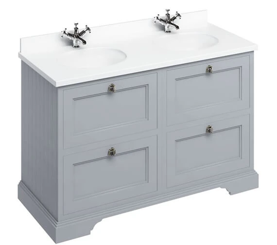 Burlington 1300mm Matt White 4 Drawer Floor Standing Unit 6 Burlington 1300mm Matt White 4 Drawer Floor Standing Unit - Image 4