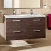 Roca Prisma Unik 1200 X 694mm Textured Ash 4-Drawer Base Unit With Basin