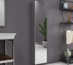 Croydex Nile Stainless Steel Tall Cabinet With Mirrored Doors