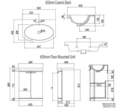 Tavistock Tempo 650mm Oxford Blue Freestanding Unit With Basin -Burlington Shop M700 2022 8 4 15 10 3 59