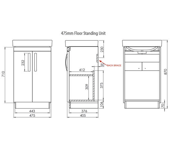 Tavistock Compass Freestanding 2 Door Vanity Unit 5 Tavistock Compass Freestanding 2 Door Vanity Unit - Image 3