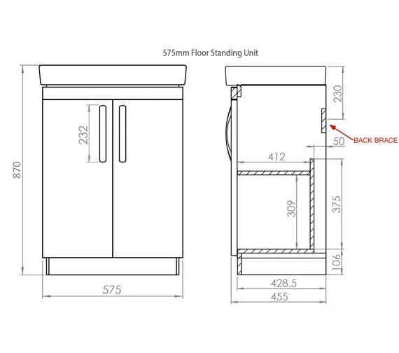 Tavistock Compass Freestanding 2 Door Vanity Unit 6 Tavistock Compass Freestanding 2 Door Vanity Unit - Image 4