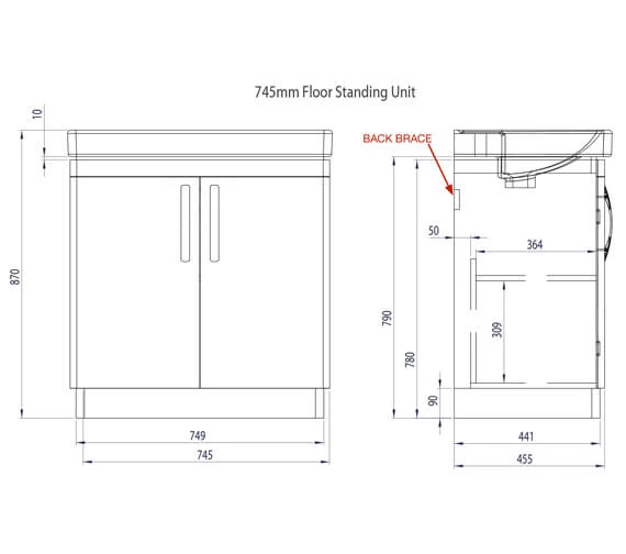 Tavistock Compass Freestanding 2 Door Vanity Unit 7 Tavistock Compass Freestanding 2 Door Vanity Unit - Image 5