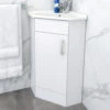 Nuie Mayford 555mm Wide Single Door Corner Gloss White Cabinet And Basin