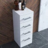 Nuie Mayford 300 X 766mm 4 Drawer Floor-Standing Gloss White Furniture Unit
