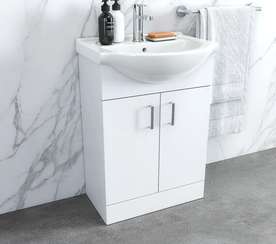 Nuie Mayford Two Door Floor Standing Gloss White Vanity And Basin 3 Nuie Mayford Two Door Floor Standing Gloss White Vanity And Basin