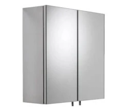 Croydex Avon Stainless Steel Double Door Small Mirror Cabinet
