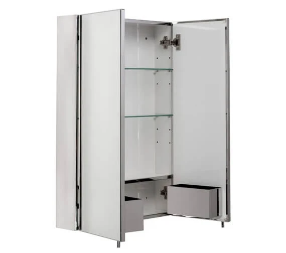 Croydex Colorado Stainless Steel Double Door Large Mirror Cabinet 7 Croydex Colorado Stainless Steel Double Door Large Mirror Cabinet - Image 5