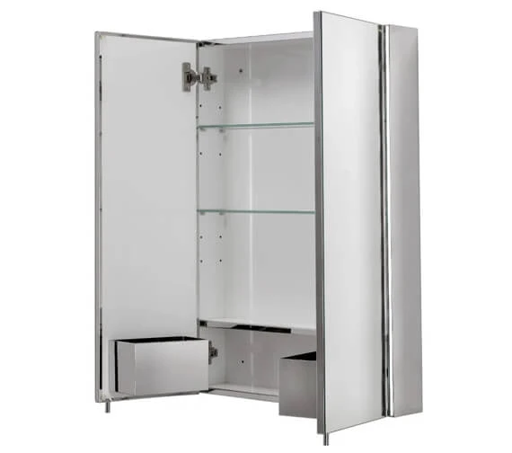 Croydex Colorado Stainless Steel Double Door Large Mirror Cabinet 9 Croydex Colorado Stainless Steel Double Door Large Mirror Cabinet - Image 7