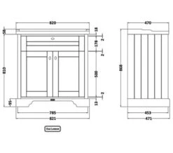 Hudson Reed Old London 2 Door Floor Standing Vanity Unit And Basin -Burlington Shop M700 2023 1 14 7 8 1 716