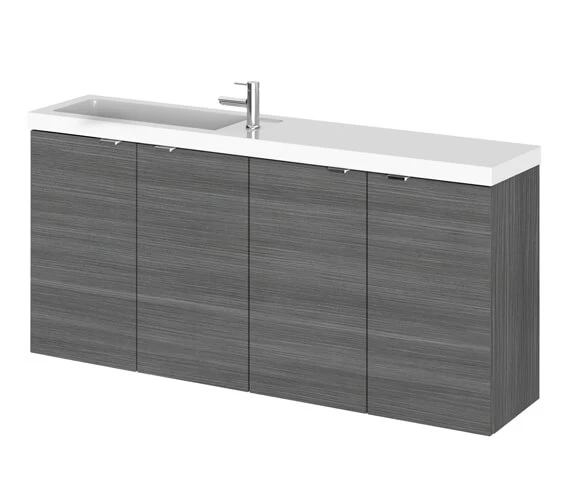 Hudson Reed Fusion 1200mm Wall Hung 4 Door Slimline Vanity Unit And Basin 9 Hudson Reed Fusion 1200mm Wall Hung 4 Door Slimline Vanity Unit And Basin - Image 7