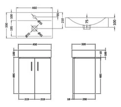 Nuie Mayford 450 X 320mm Wall Hung Gloss White Cabinet With Basin -Burlington Shop M700 2023 4 4 6 55 31 785