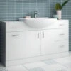 Nuie Mayford 1200mm Floor Standing White 3 Door 3 Drawer Cabinet And Basin -Burlington Shop M700 2023 4 7 9 31 16 280