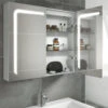 HIB Stratus 60 LED Demisting Aluminium Mirror Cabinet 600 X 700mm