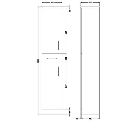 Nuie Mayford 350mm Wide Floor Standing White Tallboy Unit 7 Nuie Mayford 350mm Wide Floor Standing White Tallboy Unit - Image 5