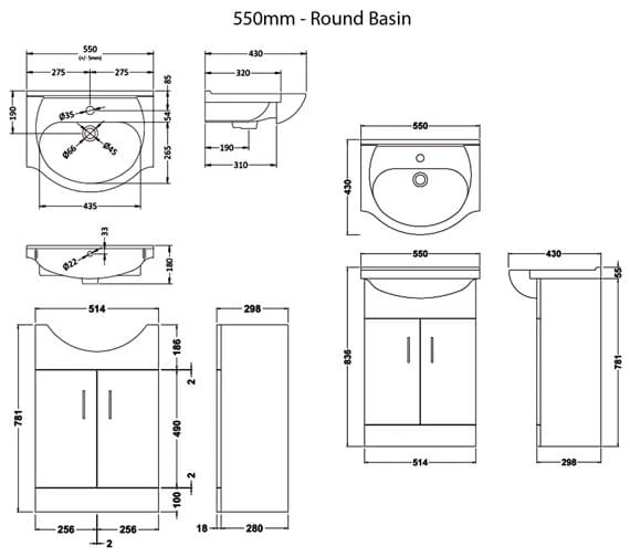 Nuie Mayford Two Door Floor Standing Gloss White Vanity And Basin 5 Nuie Mayford Two Door Floor Standing Gloss White Vanity And Basin - Image 3