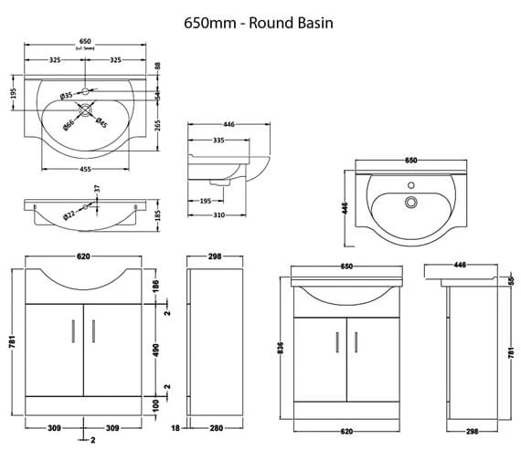 Nuie Mayford Two Door Floor Standing Gloss White Vanity And Basin 9 Nuie Mayford Two Door Floor Standing Gloss White Vanity And Basin - Image 7