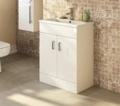 Nuie Eden 800mm High Floor Standing Gloss White Two Door Cabinet And Basin -Burlington Shop M700 2023 5 23 10 0 0 351