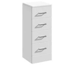Nuie Mayford 300 X 766mm 4 Drawer Floor-Standing Gloss White Furniture Unit -Burlington Shop M700 2023 5 27 12 16 38 896