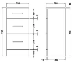 Nuie Mayford 350mm Wide 3 Drawer Furniture Unit -Burlington Shop M700 2023 5 27 7 16 22 466