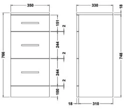 Nuie Mayford 350mm Wide 3 Drawer Furniture Unit -Burlington Shop M700 2023 5 27 7 16 48 660