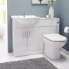 Nuie Saturn Cloakroom Gloss White Furniture Pack With Basin