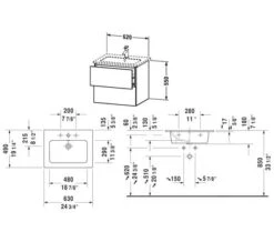 Duravit L-Cube Wall Mounted 2 Drawer Vanity Unit For Me-By-Starck Basin -Burlington Shop M700 2023 5 31 8 18 53 523